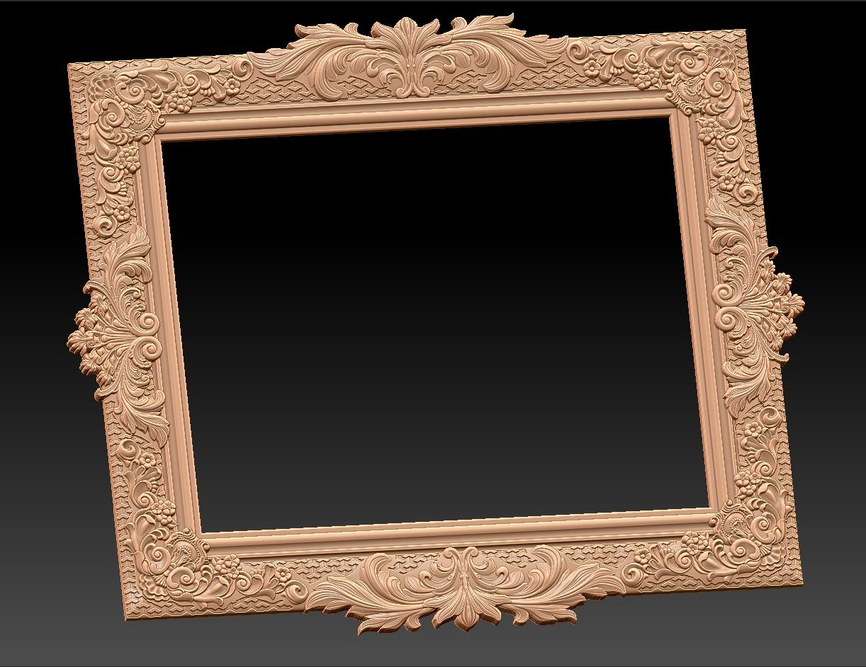 Free cnc stl mirror frame file 0283