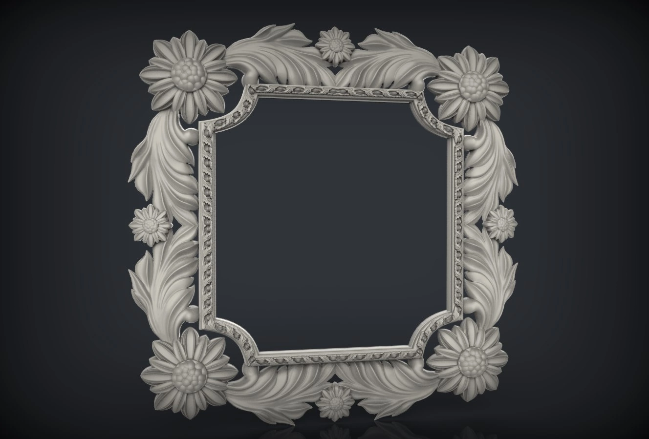 Free cnc stl mirror frame file 0598