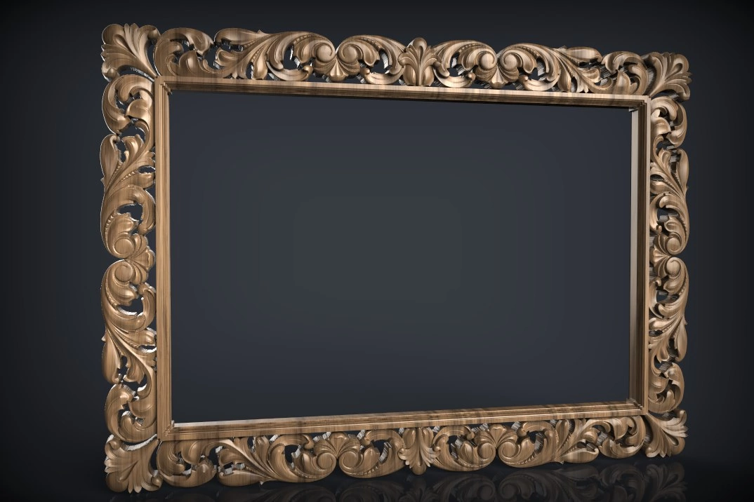 Free cnc stl mirror Frame file 0375