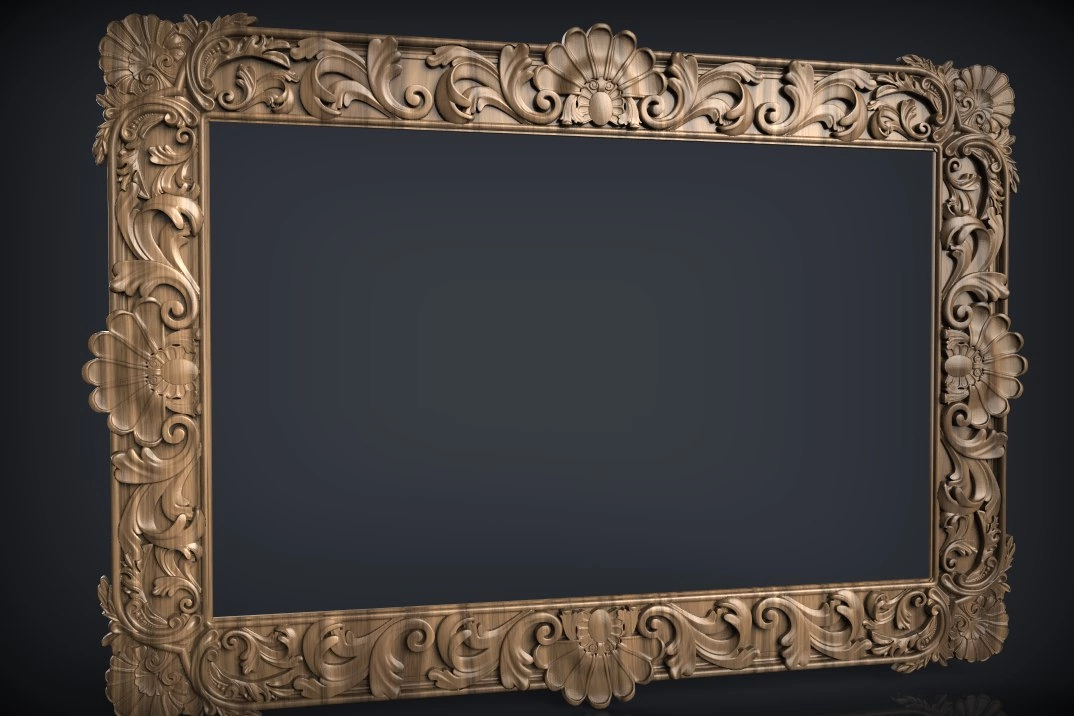 Free cnc stl mirror Frame file 0378