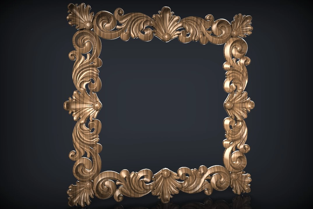 Free cnc stl mirror Frame file 0384